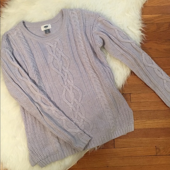lilac cable knit sweater